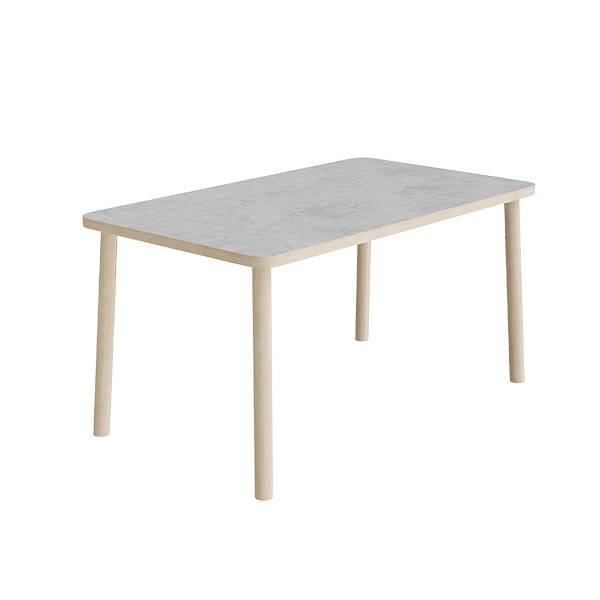 Bord Add Wood 590 1400x800 mm H&oslash;jde 720 mm med lys gr&aring; linoleum, massivt tr&aelig;ben