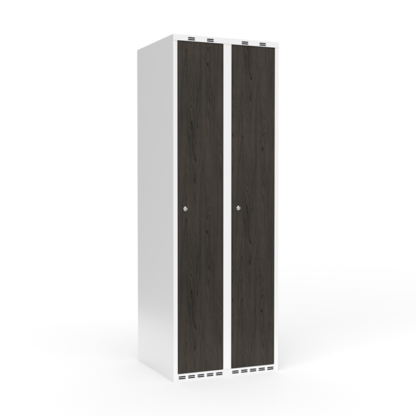 Garderobeskab 2x300 mm Lige tag Hel s&oslash;jle Laminat d&oslash;r Nocturne wood Cylinderl&aring;s