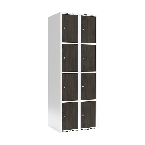 Garderobeskab 2x300 mm Lige tag 4-delt s&oslash;jle Laminat d&oslash;r Nocturne wood Cylinderl&aring;s