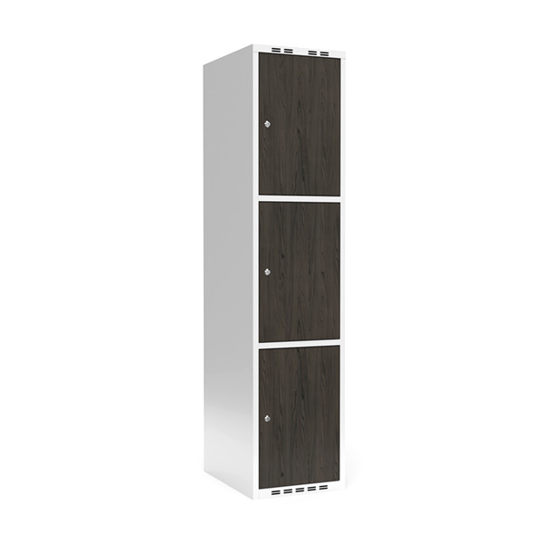 Garderobeskab 1x400 mm Lige tag 3-delt s&oslash;jle Laminat d&oslash;r Nocturne wood Cylinderl&aring;s