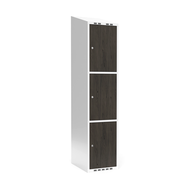 Garderobeskab 1x400 mm Skr&aring;t tag 3-delt s&oslash;jle Laminat d&oslash;r Nocturne wood Cylinderl&aring;s
