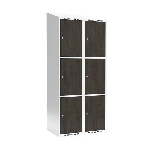 Garderobeskab 2x400 mm Skr&aring;t tag 3-delt s&oslash;jle Laminat d&oslash;r Nocturne wood Cylinderl&aring;s