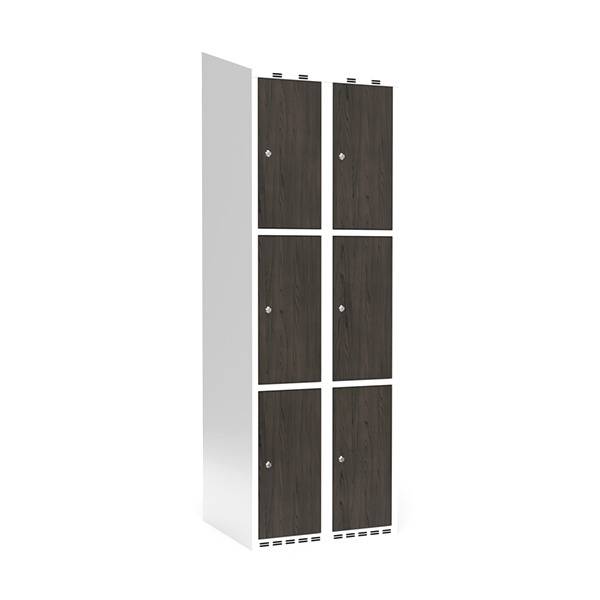 Garderobeskab 2x300 mm Skr&aring;t tag 3-delt s&oslash;jle Laminat d&oslash;r Nocturne wood Cylinderl&aring;s