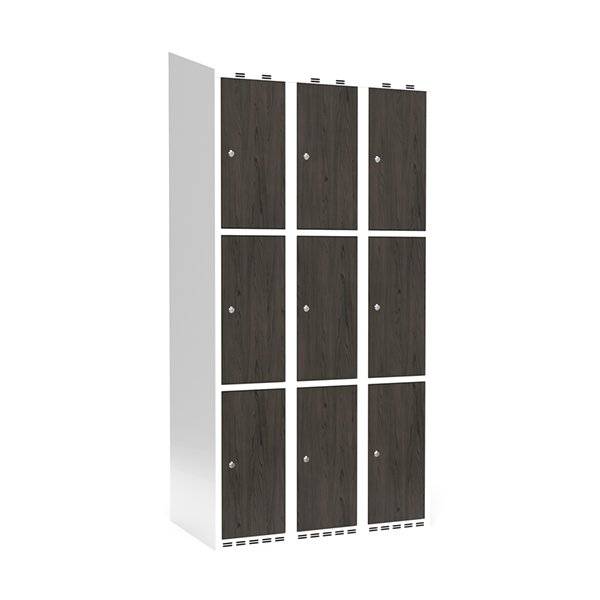 Garderobeskab 3x300 mm Skr&aring;t tag 3-delt s&oslash;jle Laminat d&oslash;r Nocturne wood Cylinderl&aring;s