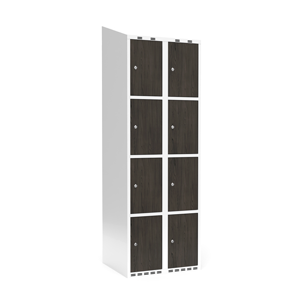 Garderobeskab 2x300 mm Skr&aring;t tag 4-delt s&oslash;jle Laminat d&oslash;r Nocturne wood Cylinderl&aring;s