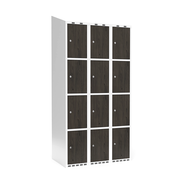 Garderobeskab 3x300 mm Skr&aring;t tag 4-delt s&oslash;jle Laminat d&oslash;r Nocturne wood Cylinderl&aring;s