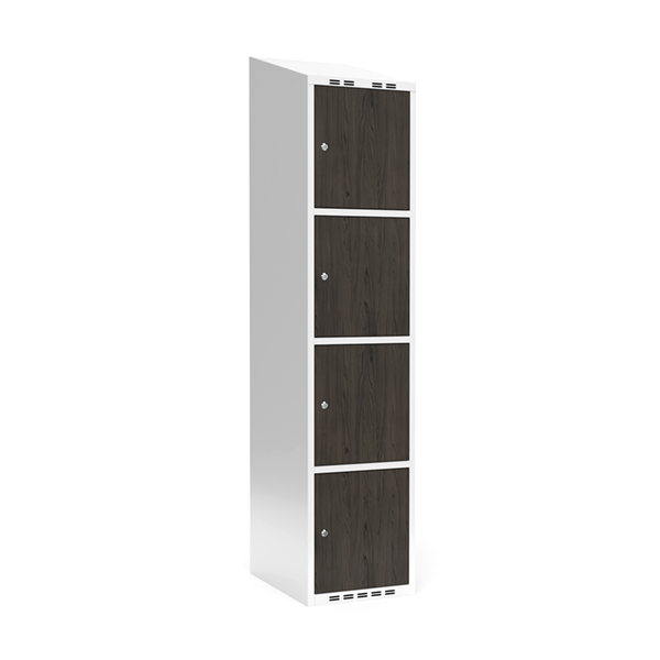 Garderobeskab 1x400 mm Skr&aring;t tag 4-delt s&oslash;jle Laminat d&oslash;r Nocturne wood Cylinderl&aring;s