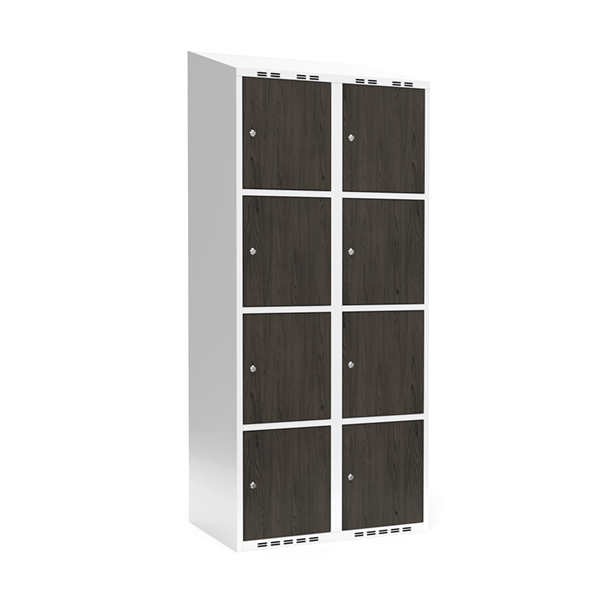 Garderobeskab 2x400 mm Skr&aring;t tag 4-delt s&oslash;jle Laminat d&oslash;r Nocturne wood Cylinderl&aring;s