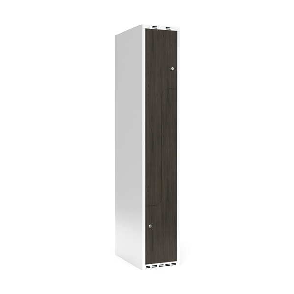 Garderobeskab 1x300 mm Lige tag 2-delt s&oslash;jle Z-d&oslash;r Laminat d&oslash;r Nocturne wood Cylinderl&aring;s