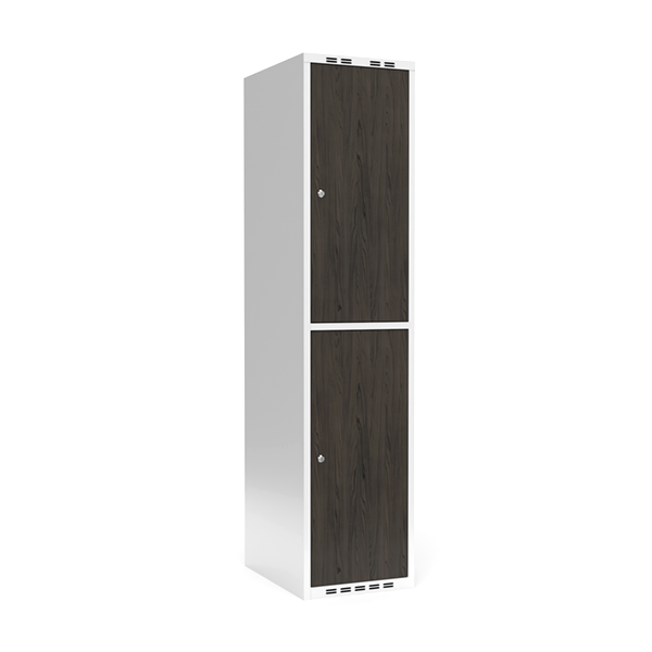 Garderobeskab 1x400 mm Lige tag 2-delt s&oslash;jle Laminat d&oslash;r Nocturne wood Cylinderl&aring;s