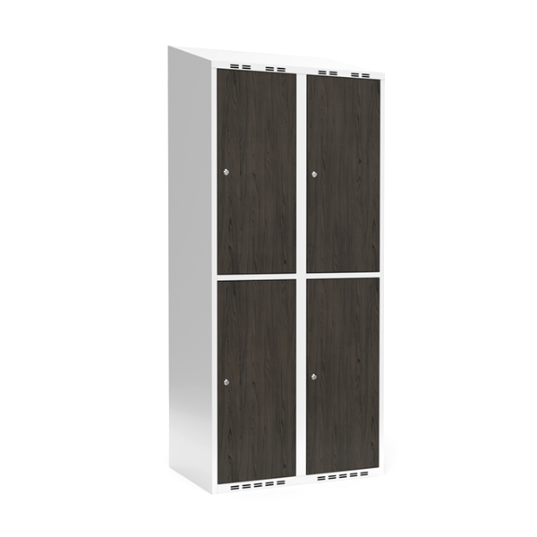 Garderobeskab 2x400 mm Skr&aring;t tag 2-delt s&oslash;jle Laminat d&oslash;r Nocturne wood Cylinderl&aring;s