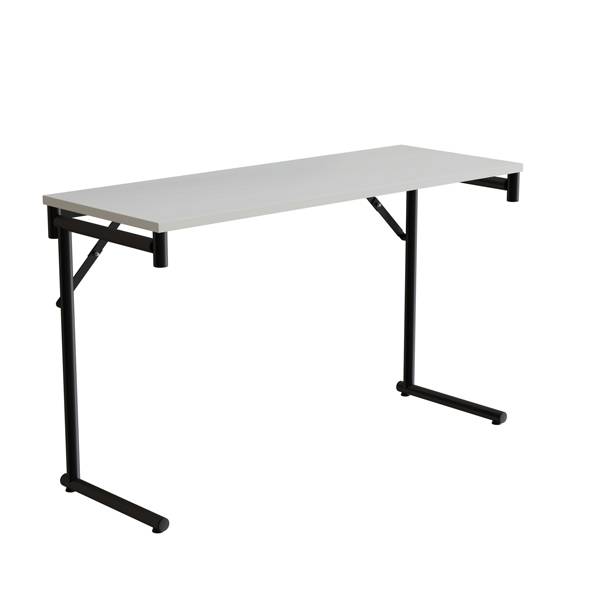 Klapbord Silhuett 1200x450mm,Hvid laminat og sort stel