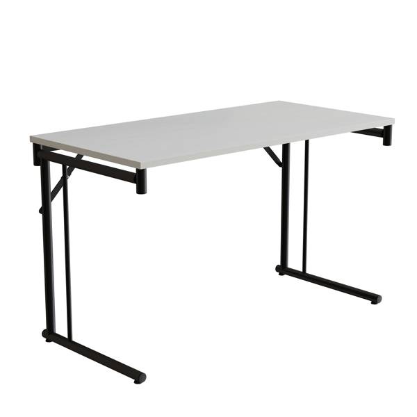 Klapbord Silhuett 1200x600mm,Hvid laminat og sort stel