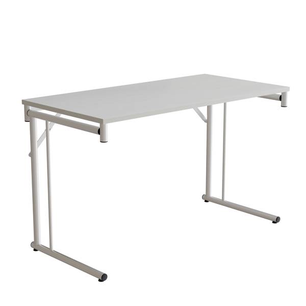 Klapbord Silhuett 1200x600mm,Hvid laminat og hvidt stel