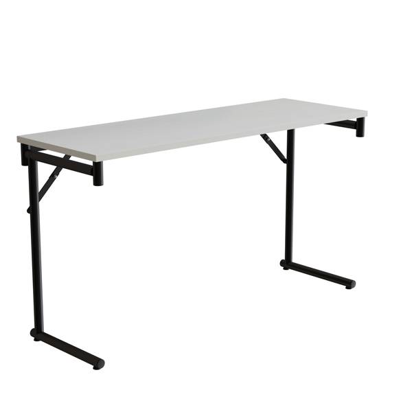 Klapbord Silhuett 1300x450mm,Hvid laminat og sort stel
