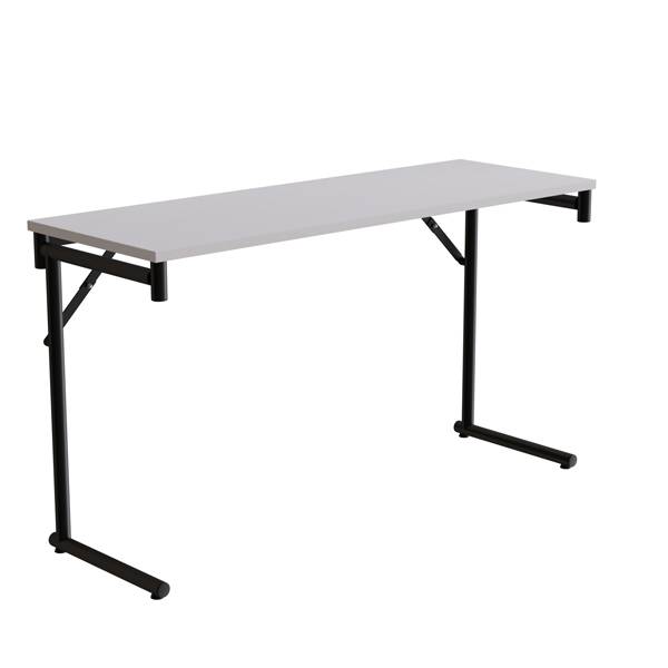 Klapbord Silhuett 1300x450mm,Gr&aring; laminat og sort stel