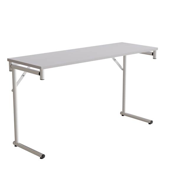 Klapbord Silhuett 1300x450mm,Gr&aring; laminat og hvidt stel