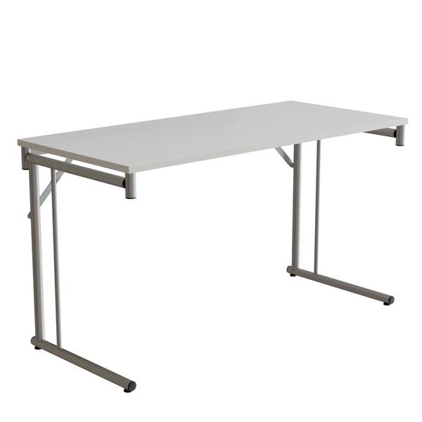 Klapbord Silhuett 1300x600mm,Hvid laminat og alugr&aring;t stel