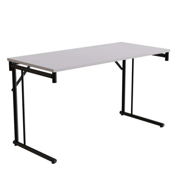 Klapbord Silhuett 1300x600mm,Gr&aring; laminat og sort stel