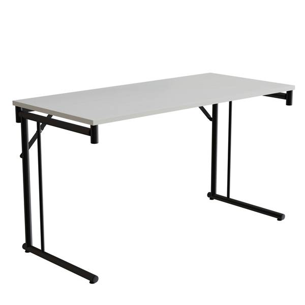 Klapbord Silhuett 1300x600mm,Hvid laminat og sort stel
