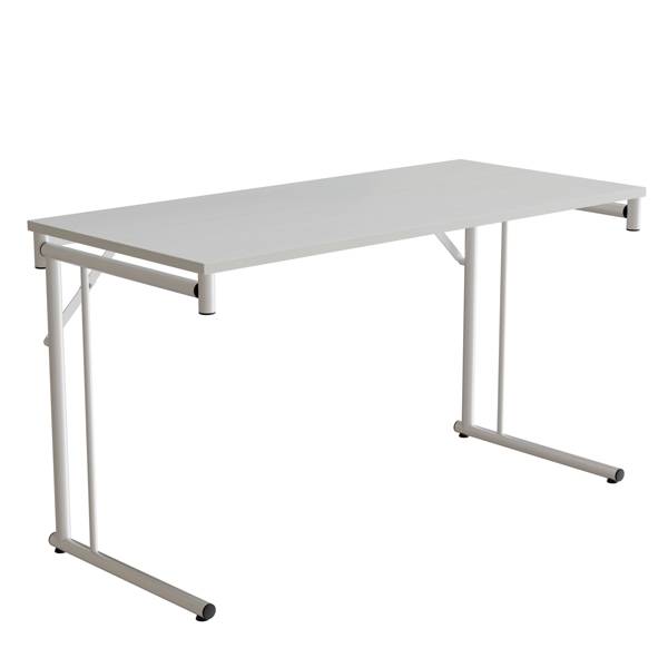 Klapbord Silhuett 1300x600mm,Hvid laminat og hvidt stel