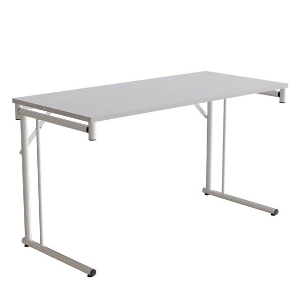 Klapbord Silhuett 1300x600mm,Gr&aring; laminat og hvidt stel