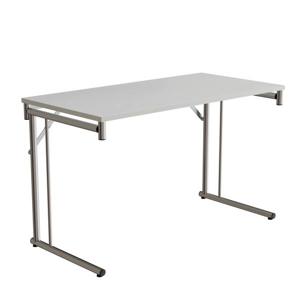 Klapbord Silhuett 1200x600mm,Hvid laminat og krom stel