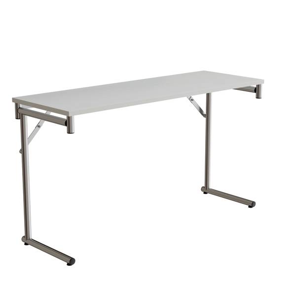 Klapbord Silhuett 1300x450mm,Hvid laminat og krom stel