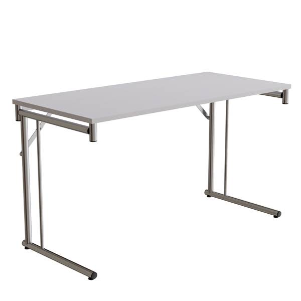 Klapbord Silhuett 1300x600mm,Gr&aring; laminat og krom stel