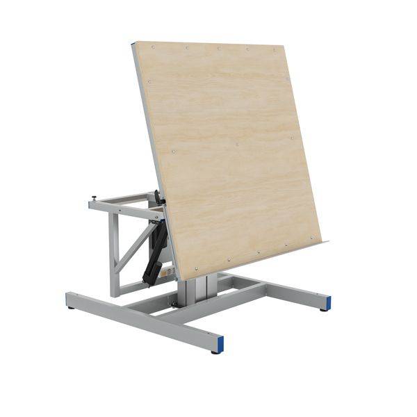 Montagebord ErgoTilt 1-s&oslash;jle, 1200x1205 RAL 9006 Inkl bordplade