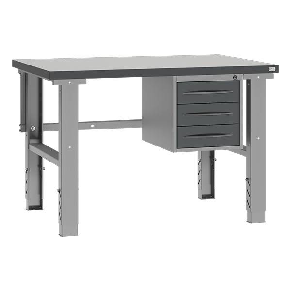 Fileb&aelig;nk 1200x800 mm inkl. skuffesektion (3 skuffer)