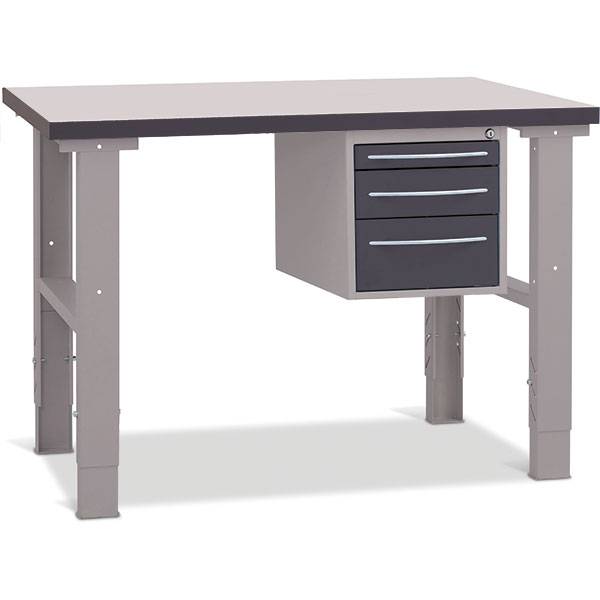 Fileb&aelig;nk 1200x800 mm inkl. skuffesektion (3 skuffer)