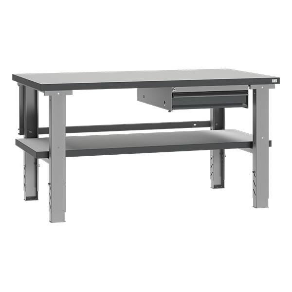 Fileb&aelig;nk 1500x800 mm inkl. enkeltskuffe og underhylde