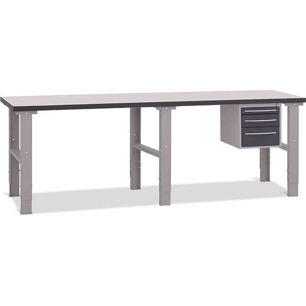 Fileb&aelig;nk 2500x800 mm inkl. skuffesektion (3 skuffer)