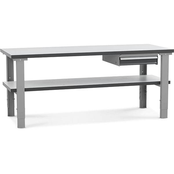 Fileb&aelig;nk 2000x800 mm enkeltskuffe og underhylde
