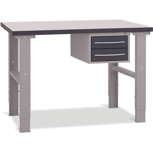Fileb&aelig;nk 1200x800 mm inkl. skuffesektion (2 skuffer)