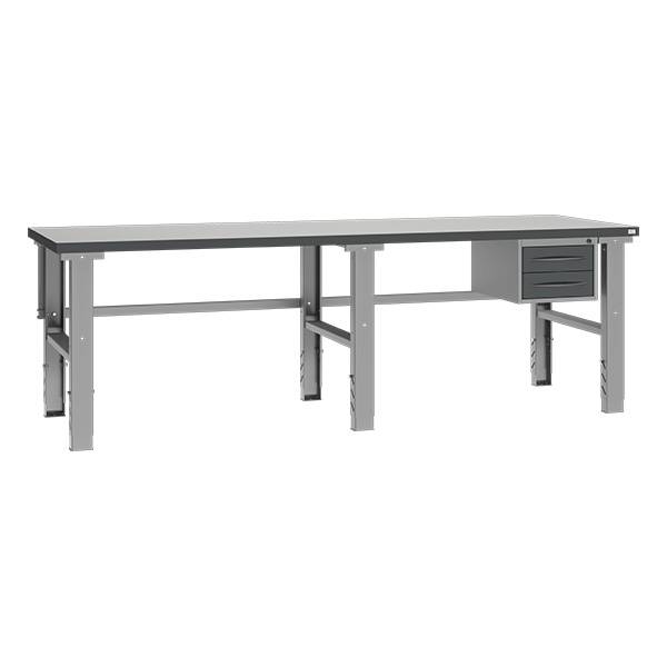 Fileb&aelig;nk 2500x800 mm inkl. skuffesektion (2 skuffer)