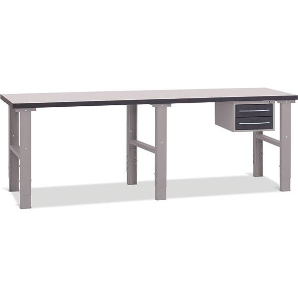 Fileb&aelig;nk 2500x800 mm inkl. skuffesektion (2 skuffer)
