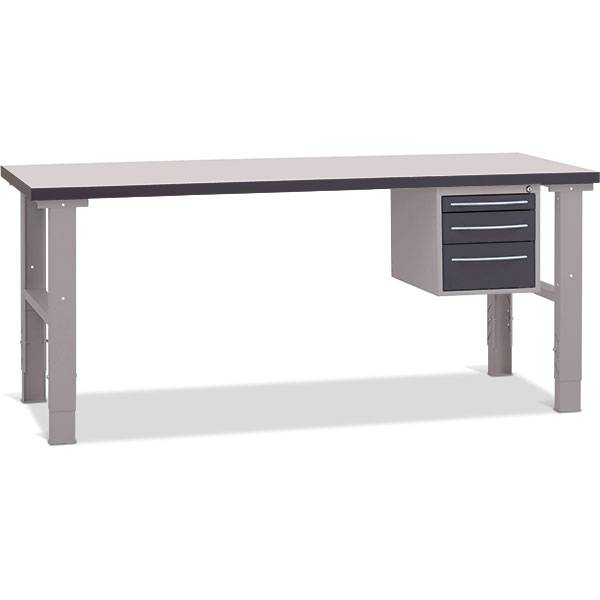 Fileb&aelig;nk 2000x800 mm inkl. skuffesektion (3 skuffer)