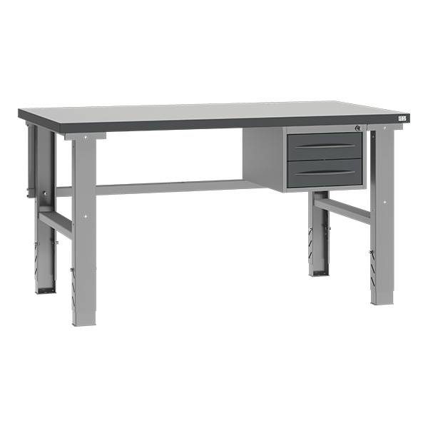 Fileb&aelig;nk 1500x800 mm inkl. skuffesektion (2 skuffer)
