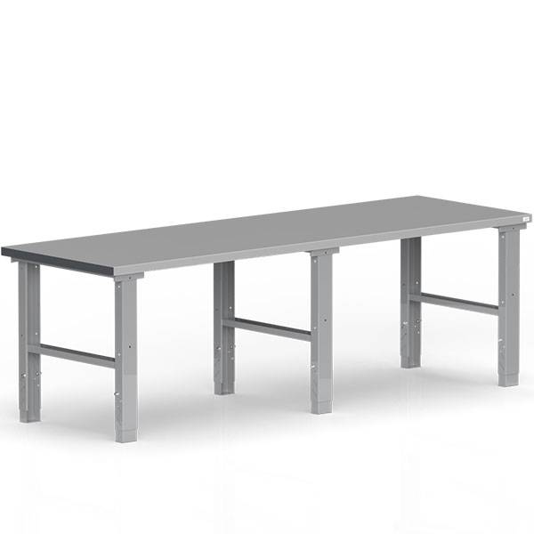 Fileb&aelig;nk 2500x800 mm st&aring;l bordplade