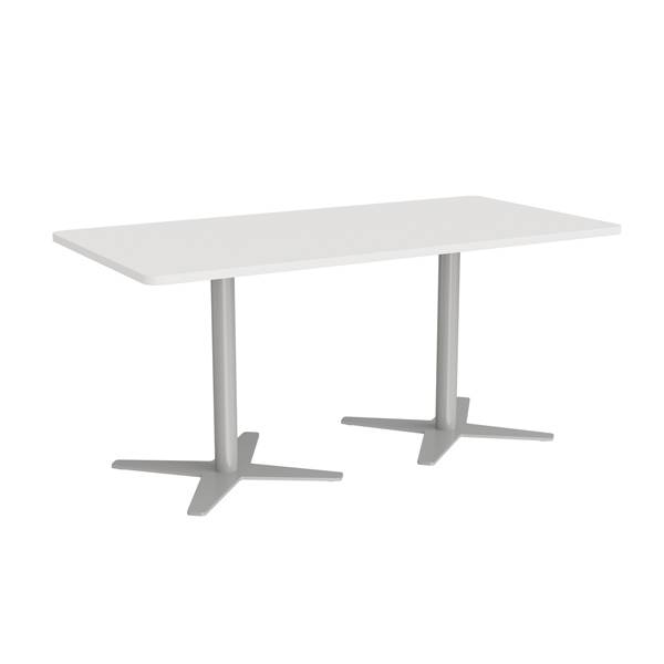 M&oslash;debord DNA, Hvid 1600x800 mm rektangul&aelig;r, Alugr&aring;t understel
