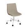 Ergoff Stol Colt 10015 Drejeligt undestel med hjul, beige tekstil, hvidt stel