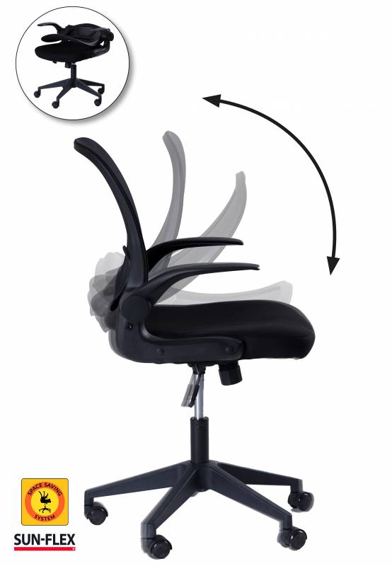 SUN-FLEX&reg;HIDEAWAY CHAIR, Solid Black